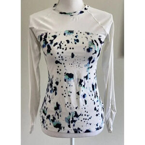 Calia Carrie Underwood Shirt Long Sleeve White Blue Black Extra Small XS